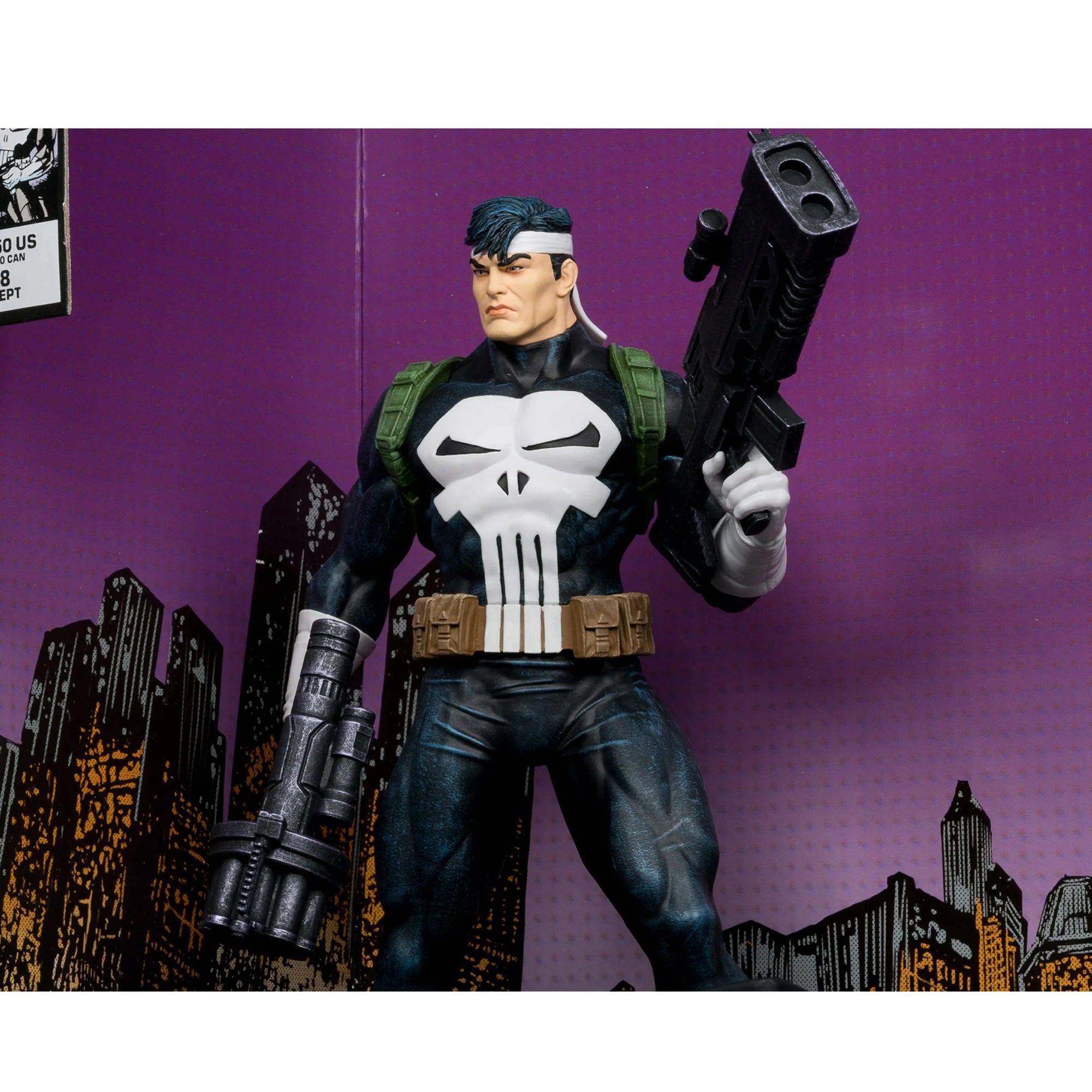 Mcfarlane Marvel Comics- : The Punisher War Journal #8 - The Punisher 1:6th Scale Collectible w/ Scene & Comic