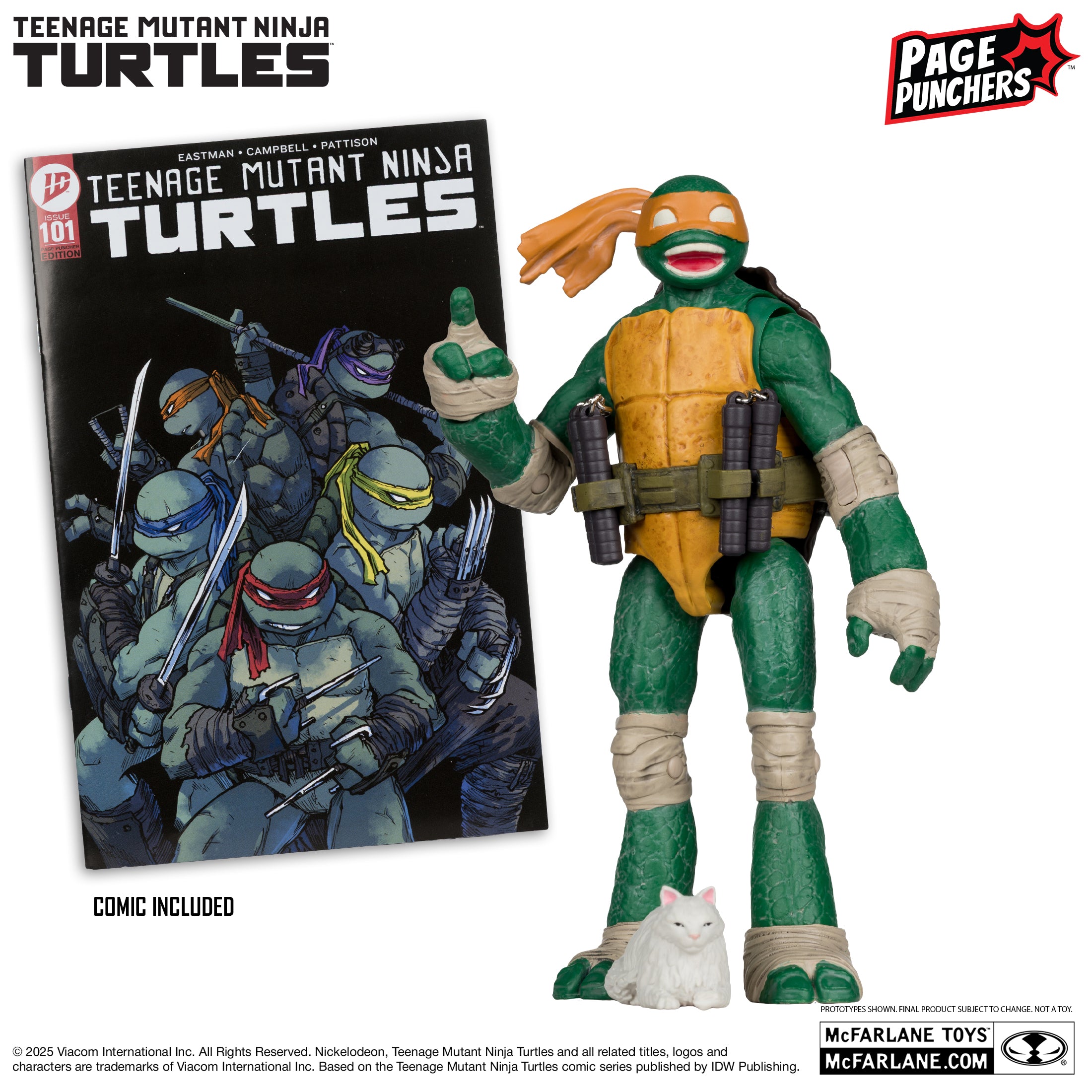 Mcfarlane - Michelangelo (Teenage Mutant Ninja Turtles) with Comic (Page Punchers) Action Figure