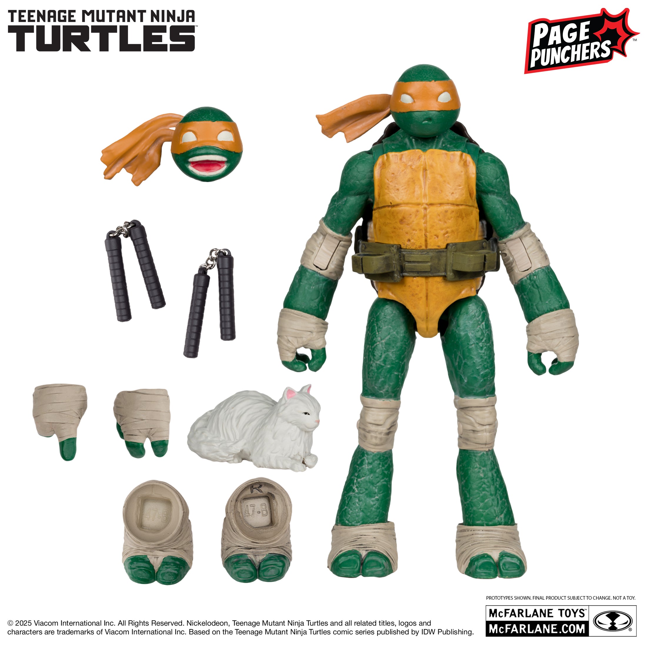 Mcfarlane - Michelangelo (Teenage Mutant Ninja Turtles) with Comic (Page Punchers) Action Figure