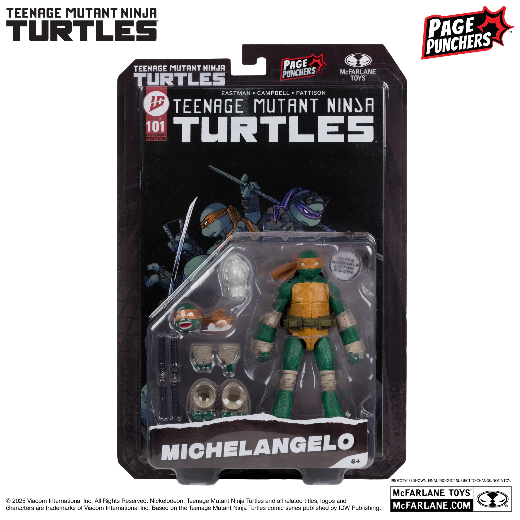 Mcfarlane - Michelangelo (Teenage Mutant Ninja Turtles) with Comic (Page Punchers) Action Figure