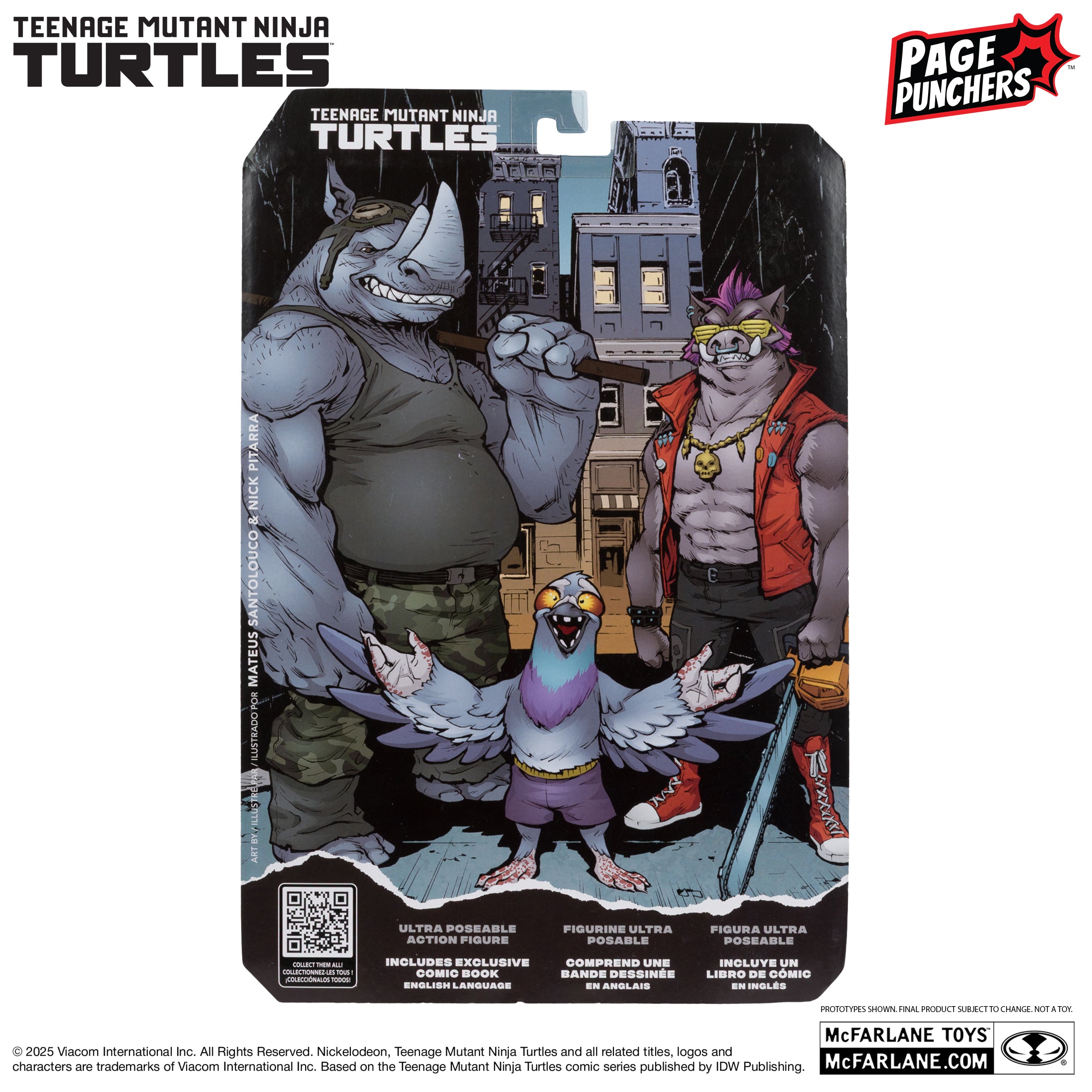 Mcfarlane - Rocksteady (Teenage Mutant Ninja Turtles) with Comic (Page Punchers) Action Figure