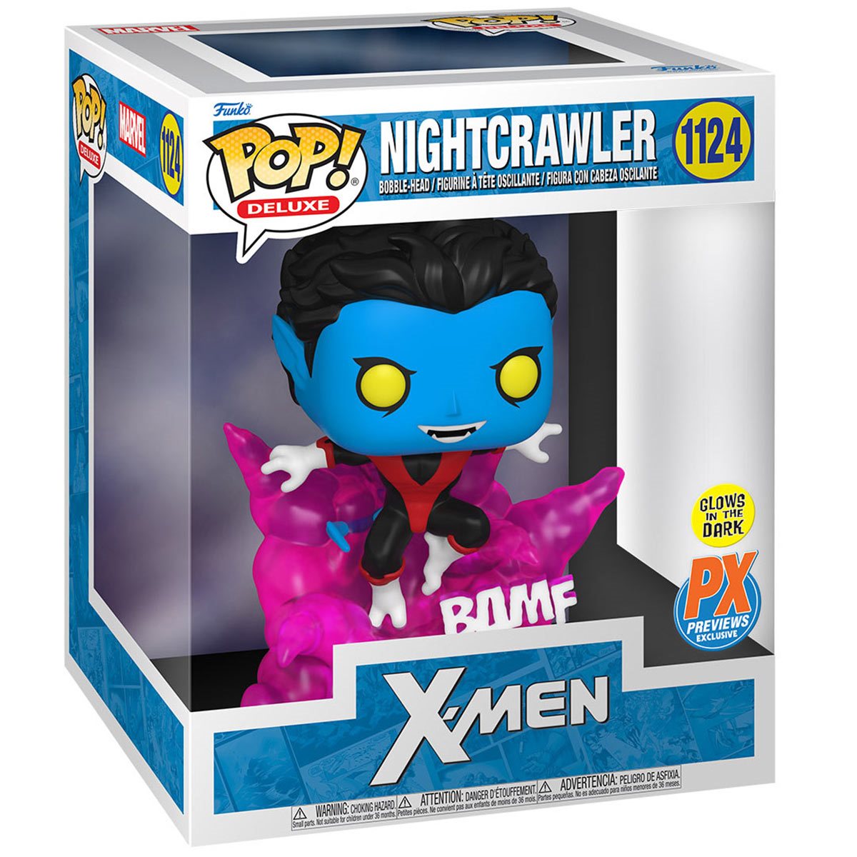 Funko POP!X-Men Teleporting Nightcrawler Glow-in-the-Dark Deluxe #1124 - Previews Exclusive