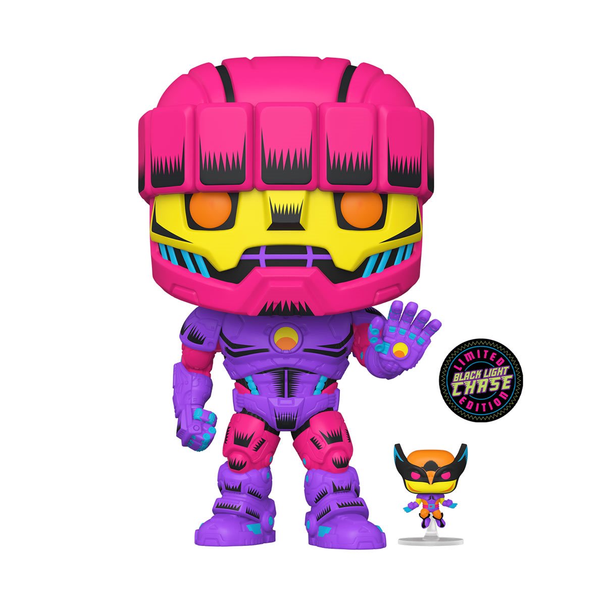 Funko Pop! X-Men : Sentinel with Wolverine Jumbo 10-Inch Previews Exclusive (Chase Blacklight)