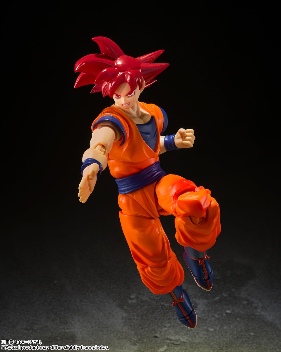 Bandai S.H.Figuarts: Dragon Ball Super – Super Saiyan God Son Goku (Saiyan God of Virtue) Action Figure