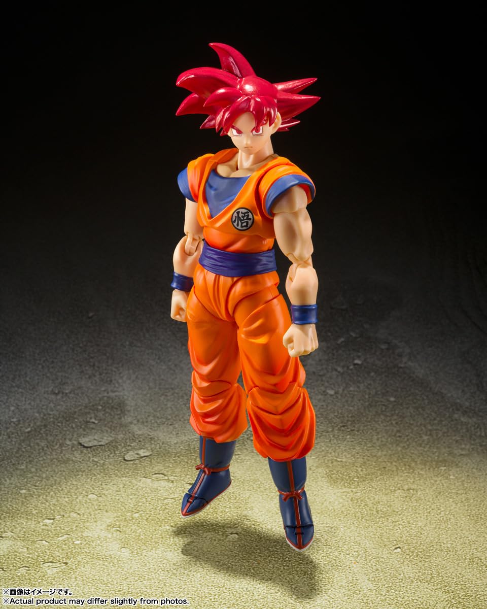Bandai S.H.Figuarts: Dragon Ball Super – Super Saiyan God Son Goku (Saiyan God of Virtue) Action Figure