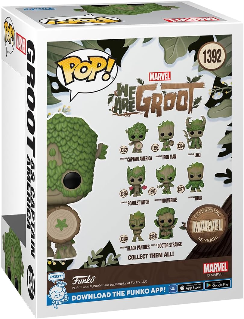 Funko POP! Marvel: We are Groot - Groot as Captain America #1392