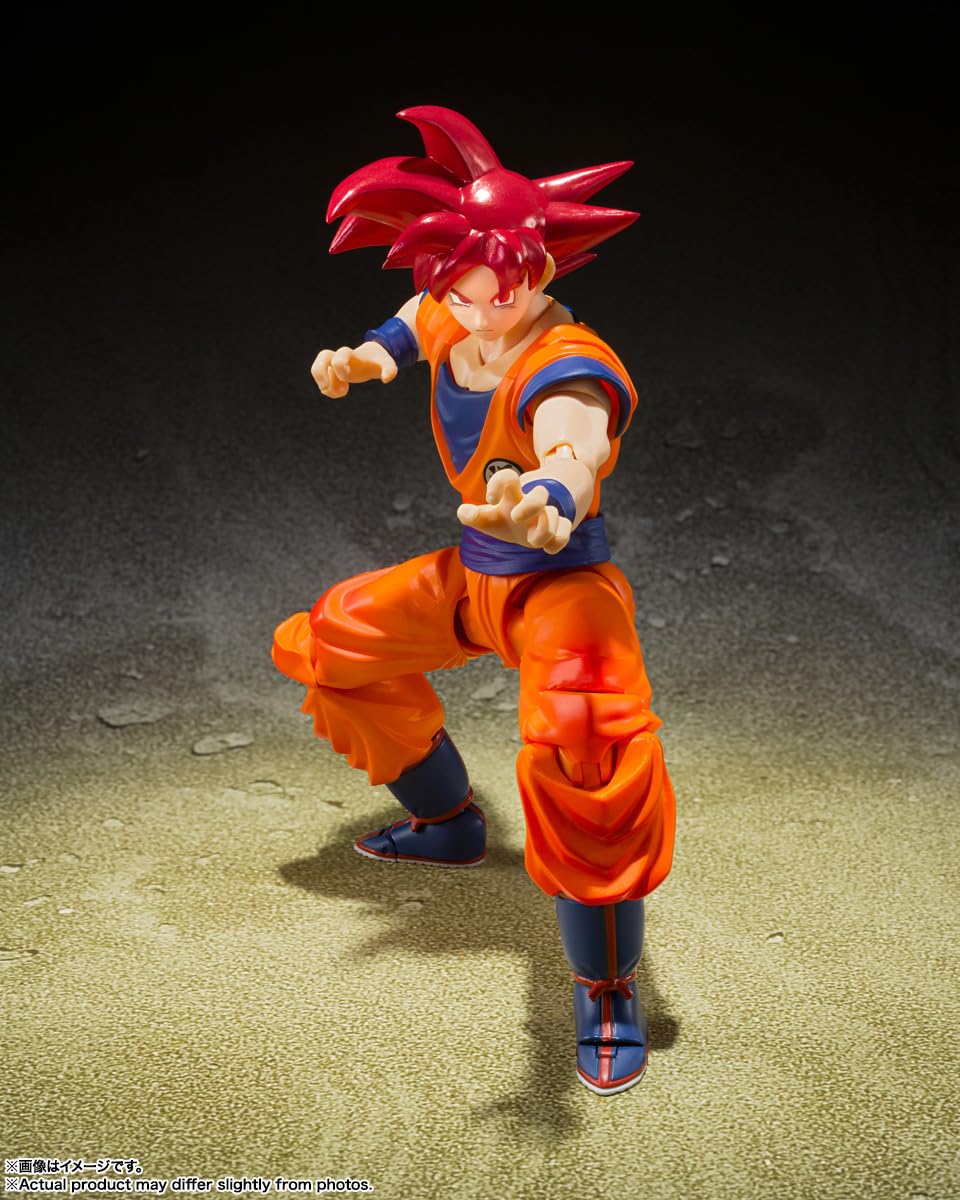 Bandai S.H.Figuarts: Dragon Ball Super – Super Saiyan God Son Goku (Saiyan God of Virtue) Action Figure