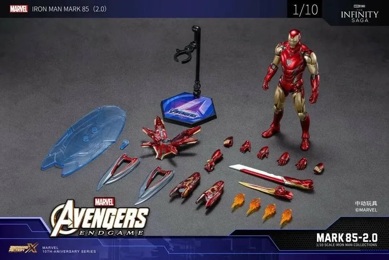 ZD Toys Avengers: Endgame: Iron Man Mark LXXXV (85) Action Figure 2.0 ( w Light Up Function )
