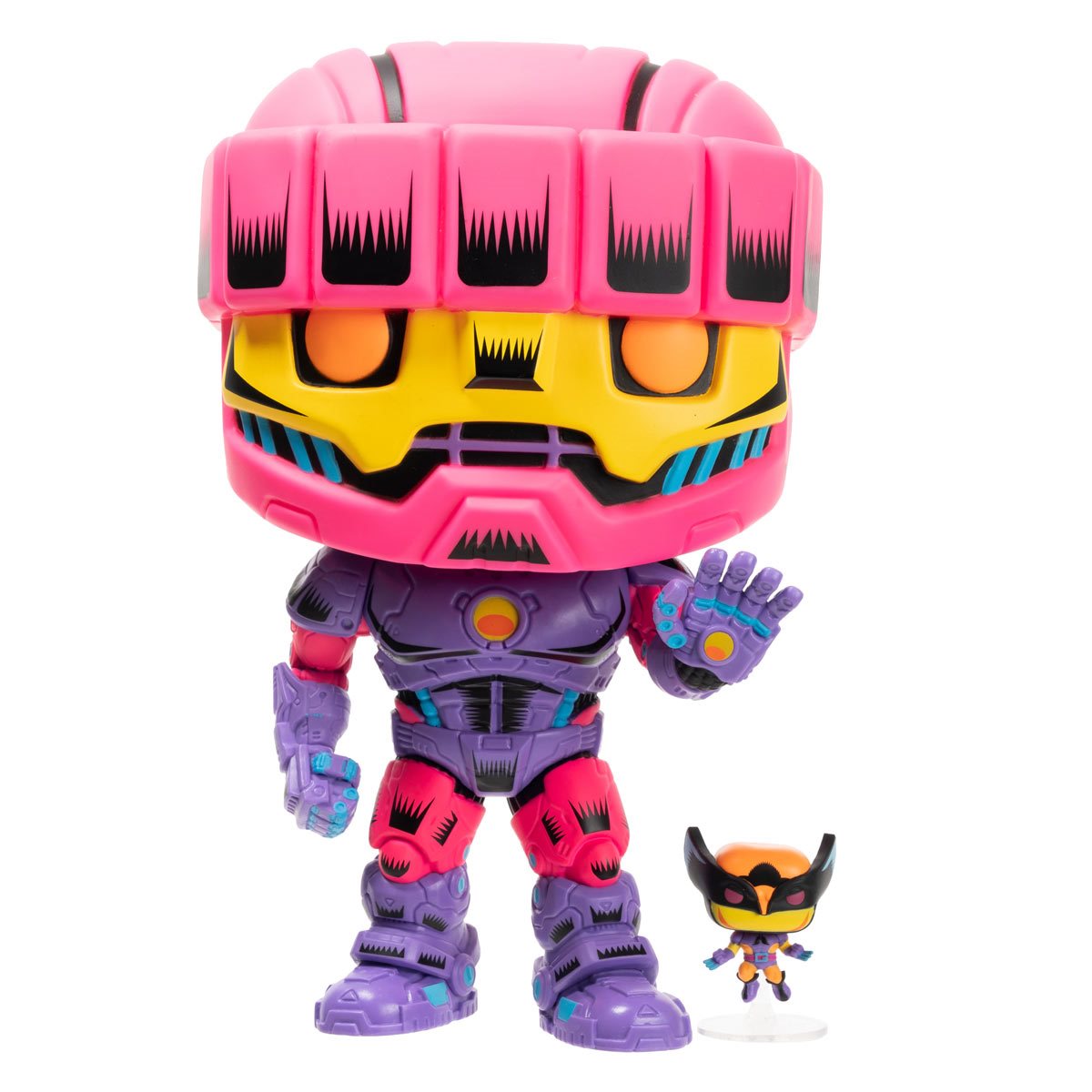 Funko Pop! X-Men : Sentinel with Wolverine Jumbo 10-Inch Previews Exclusive (Chase Blacklight)
