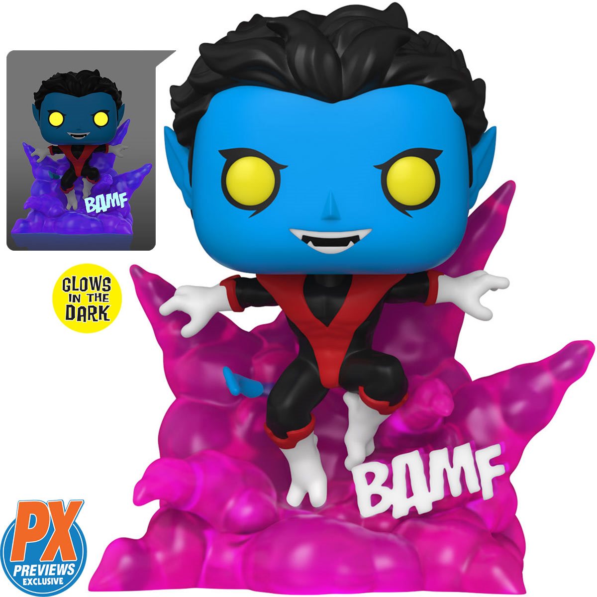 Funko POP!X-Men Teleporting Nightcrawler Glow-in-the-Dark Deluxe #1124 - Previews Exclusive