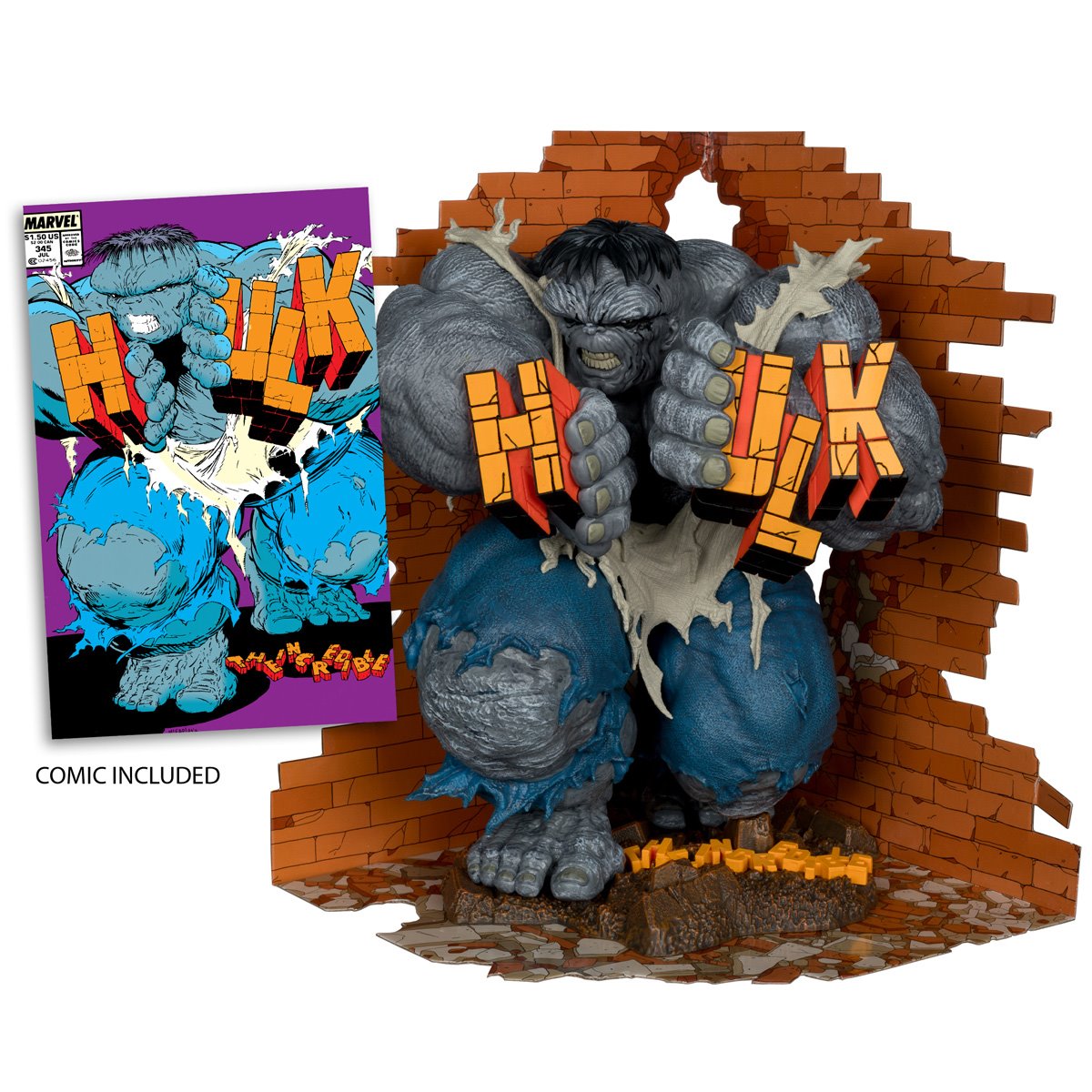 Mcfarlane Marvel: The Incredible Hulk #345 1:6 Scale Posed Figure with Scene