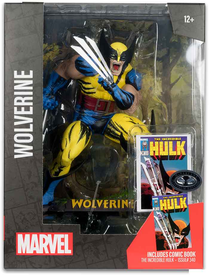 Mcfarlane Marvel: The Incredible Hulk #340- Wolverine 1:6 Scale Posed Figure with Scene (Platinum Edition)
