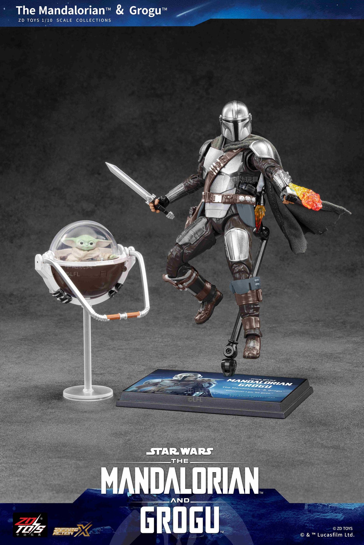 ZD Toys: Star Wars - The Mandalorian & Grogu 1/10 Scale Action Figure Set