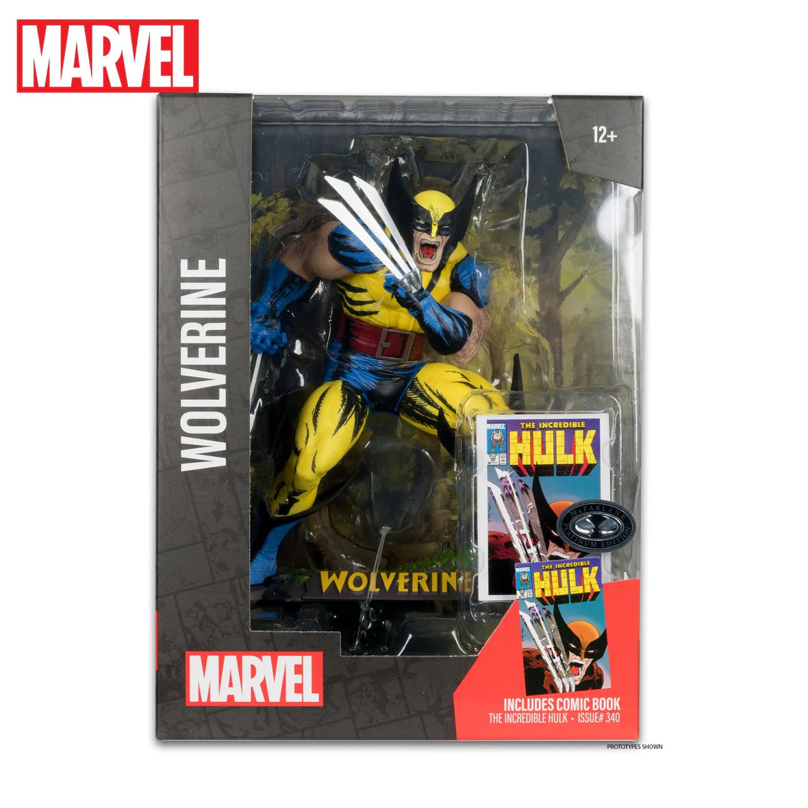 Mcfarlane Marvel: The Incredible Hulk #340- Wolverine 1:6 Scale Posed Figure with Scene (Platinum Edition)