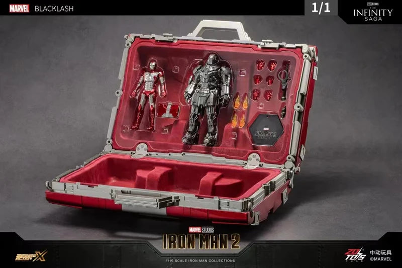 ZD Toys- Iron Man 2: 1:1 Suitcase Iron Man Mark 5 And Whiplash 2.0 Set