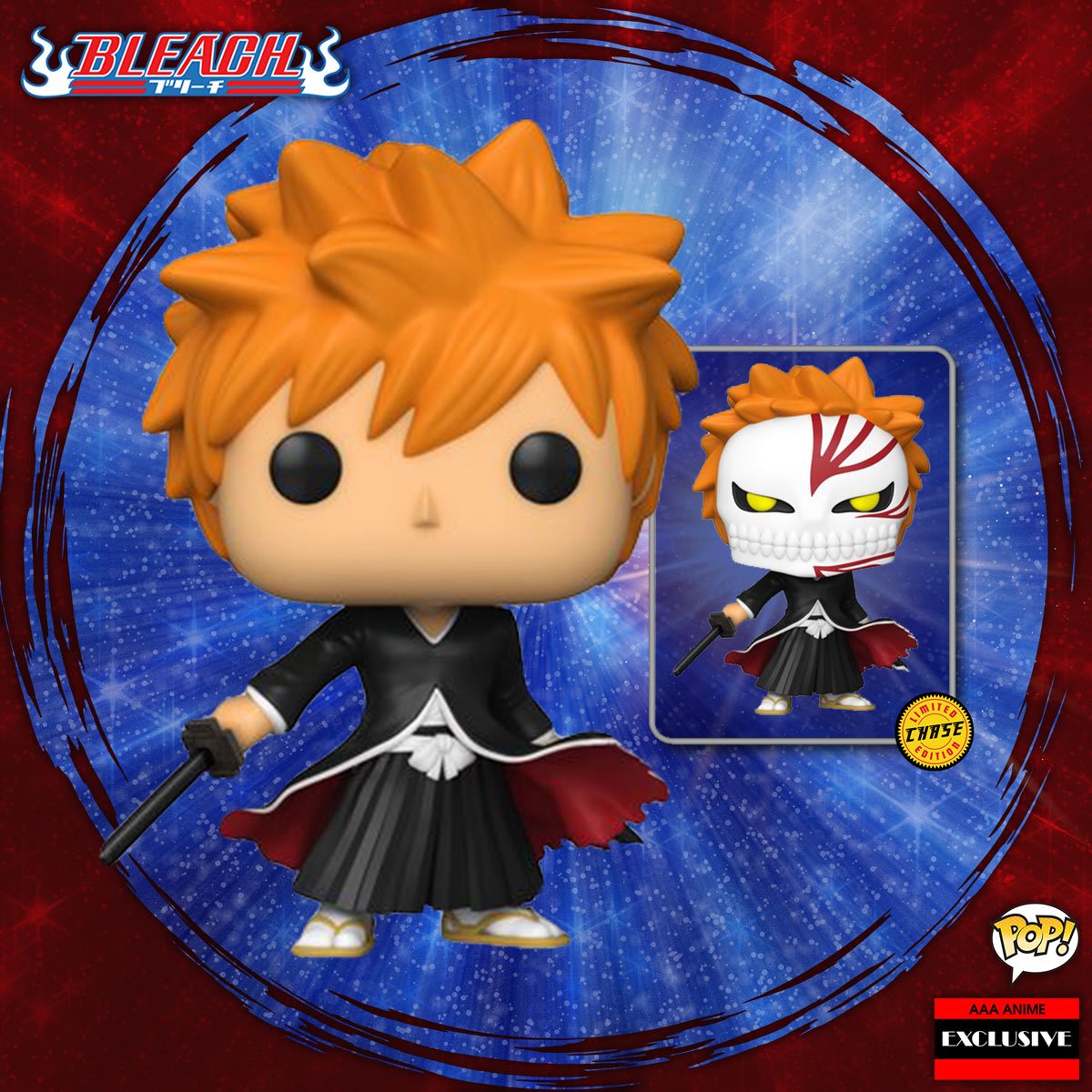 Funko POP! Animation: Bleach - Ichigo Bankai Tensa Zangetsu - AAA Anime Exclusive (CHASE)