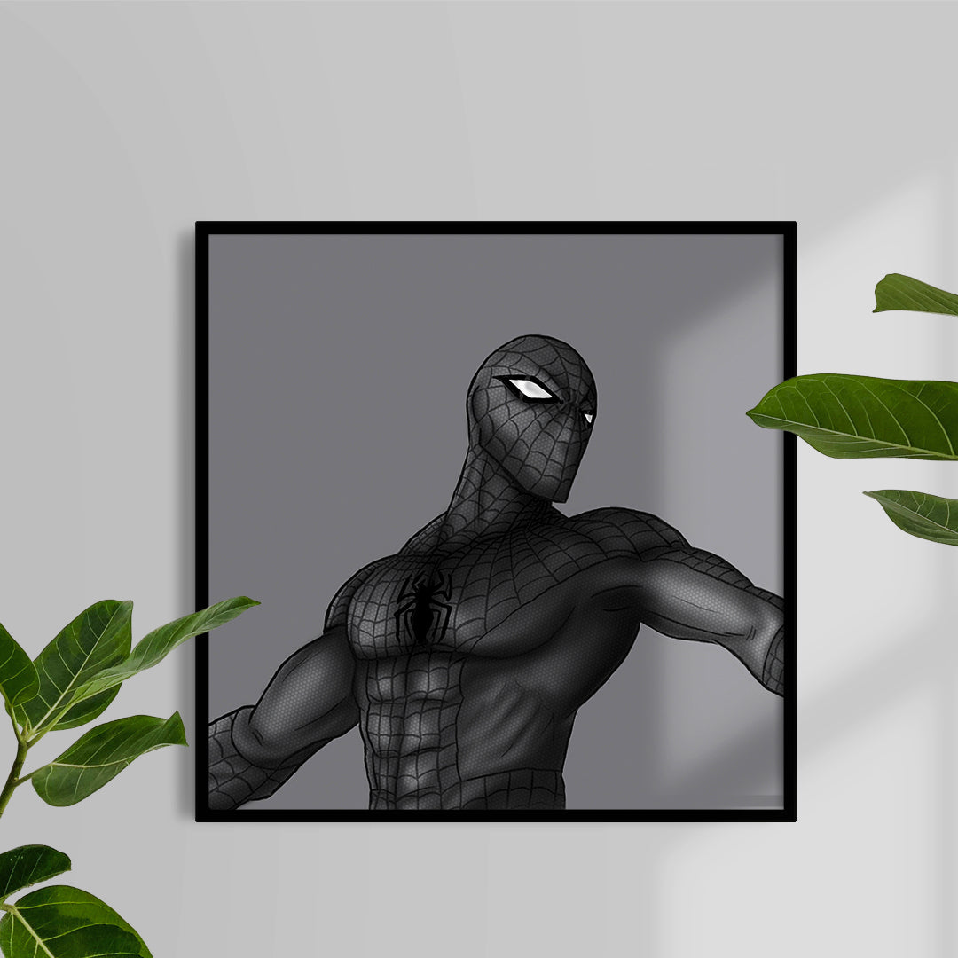 Monochrome series: Spider-Man Art Print
