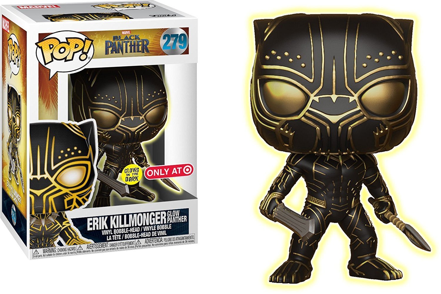 FunKo POP Marvel Black Panther Erik Killmonger Glow In The Dark Exclusive