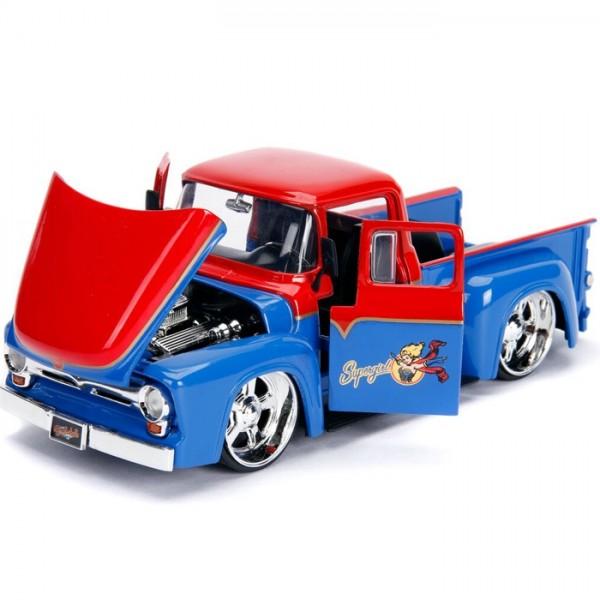 Jada 1:24 Scale DC Bombshell 1956 Ford F100 w/ Super Girl Figure - Nerd Arena