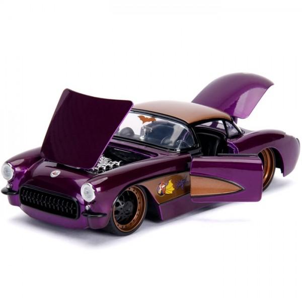 Jada 1:24 Scale DC Bombshell 1957 Chevy Corvette w/ Batgirl Figure - Nerd Arena