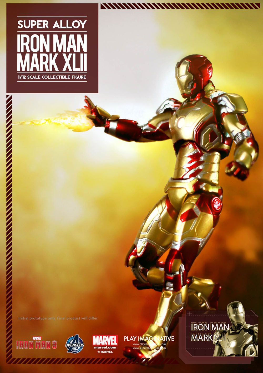 MARK 42 XLII 1/12 Iron Man Play Imaginative Super Alloy Diecast Action Figure - Nerd Arena