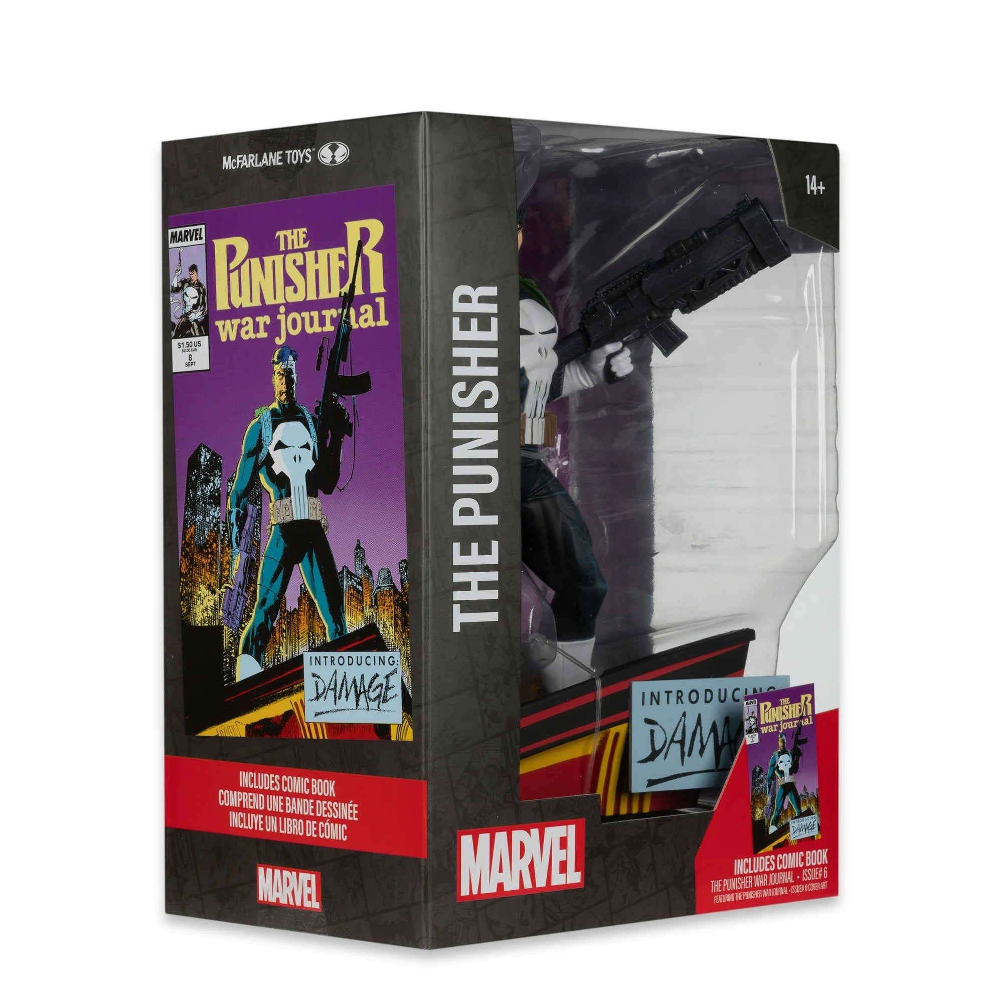 Mcfarlane Marvel Comics- : The Punisher War Journal #8 - The Punisher 1:6th Scale Collectible w/ Scene & Comic