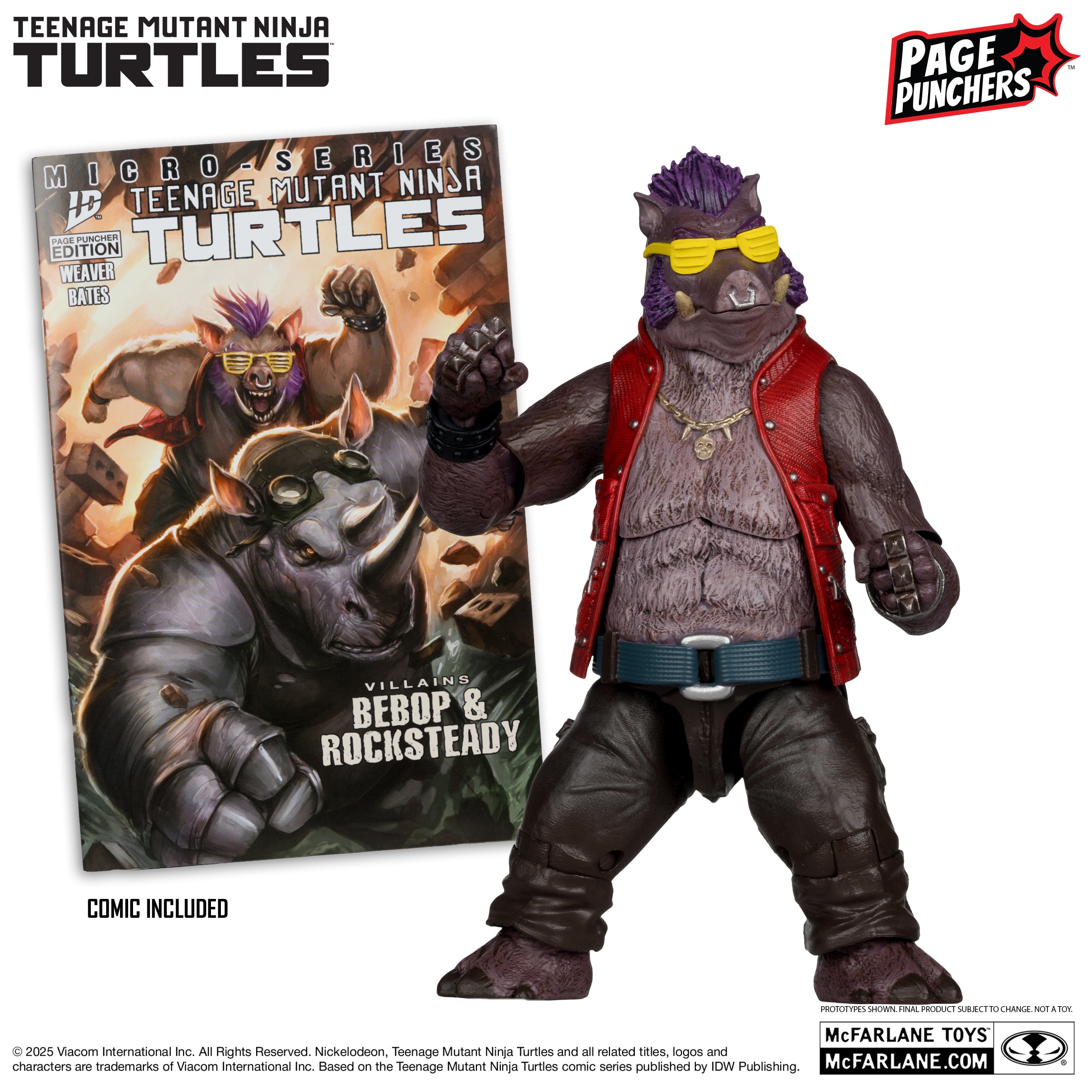 Mcfarlane - Bebop (Teenage Mutant Ninja Turtles) with Comic (Page Punchers) Action Figure