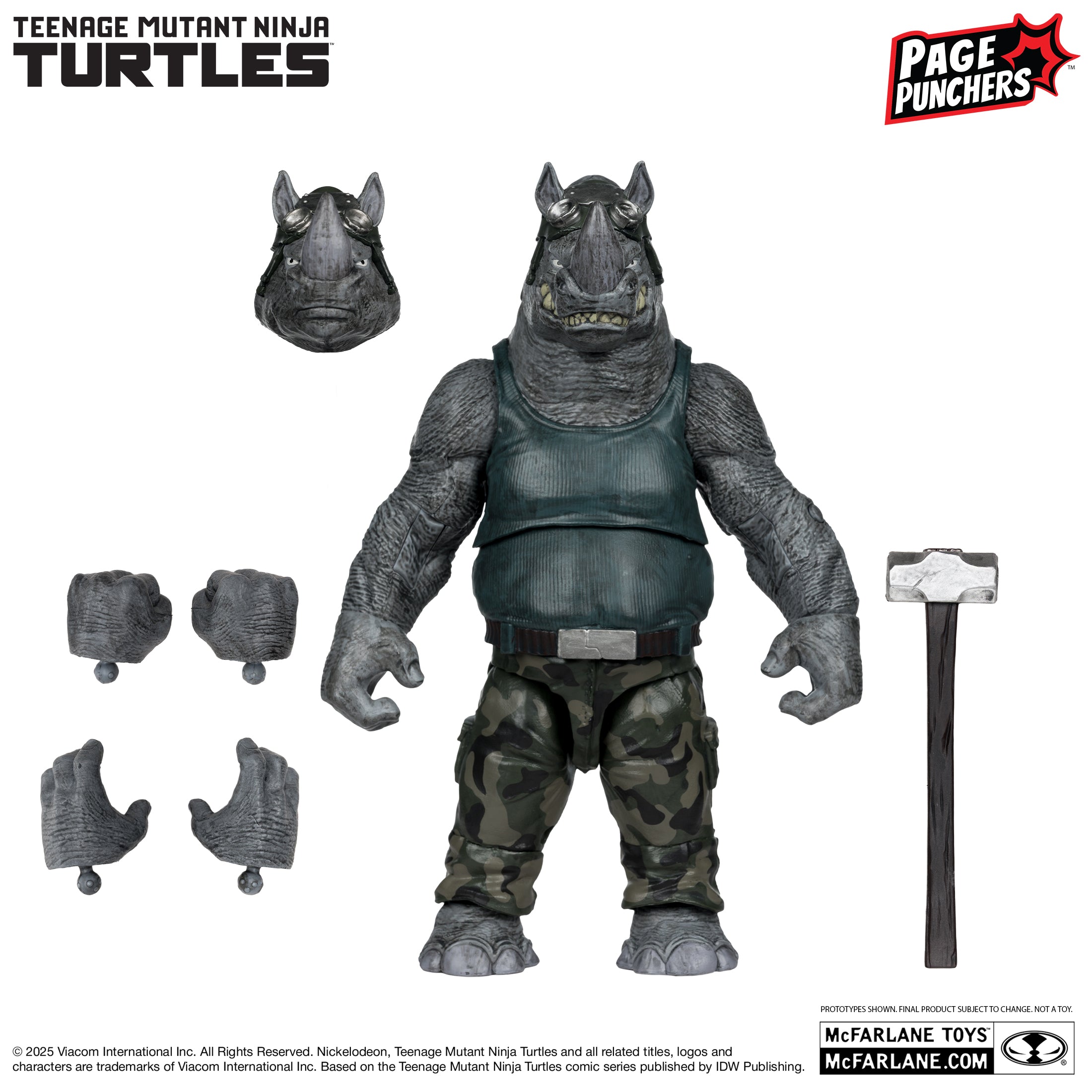 Mcfarlane - Rocksteady (Teenage Mutant Ninja Turtles) with Comic (Page Punchers) Action Figure