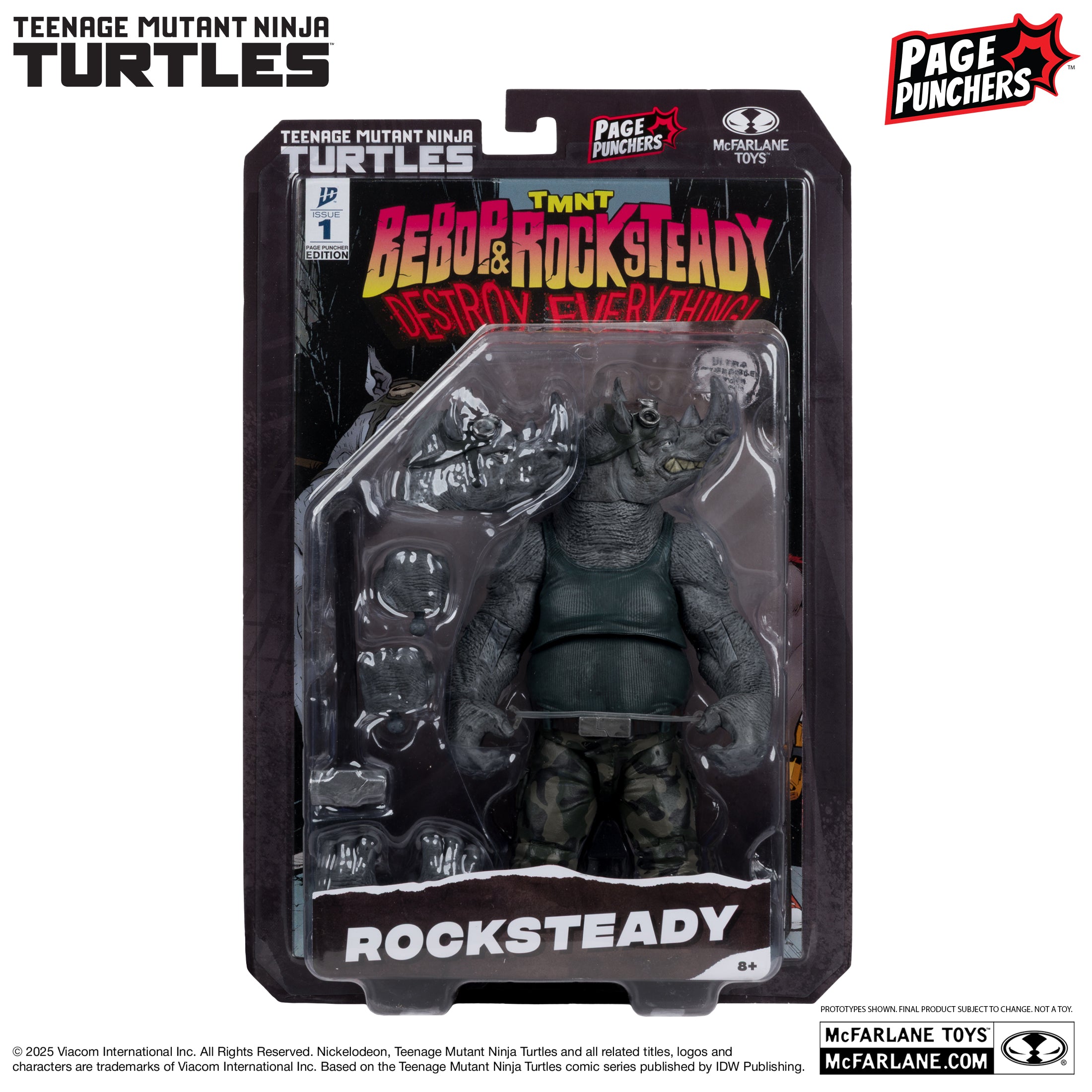 Mcfarlane - Rocksteady (Teenage Mutant Ninja Turtles) with Comic (Page Punchers) Action Figure