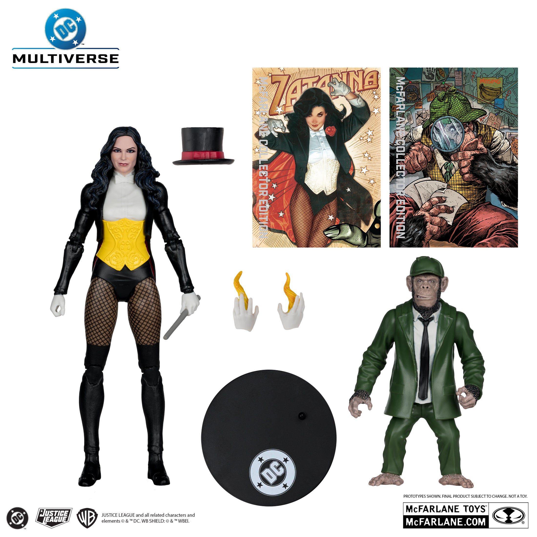Mcfarlane DC Multiverse - (DC Classic) – Zatanna with Detective Chimp Collector Edition #53 Action Figure