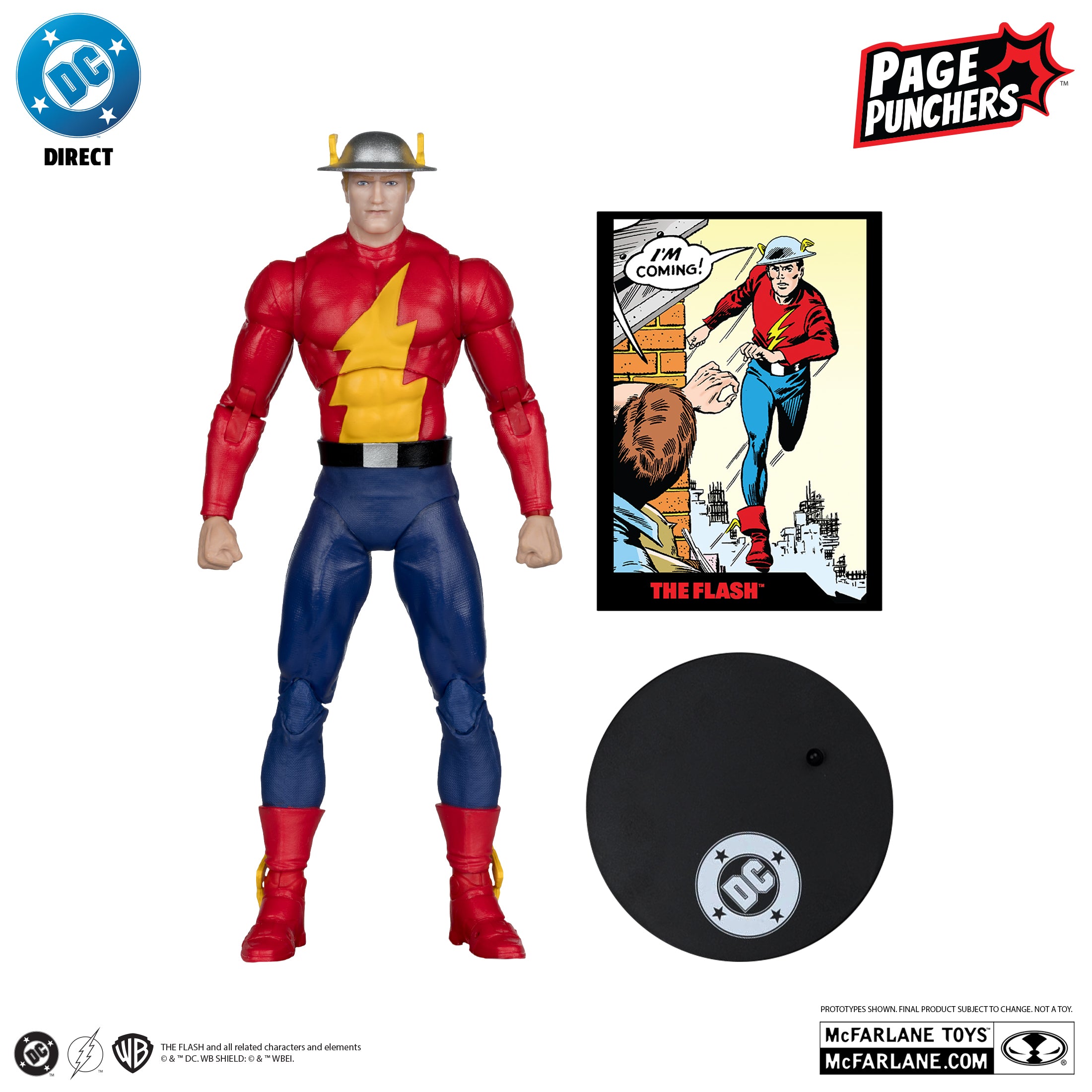 Mcfarlane DC Direct - The Flash (Jay Garrick) – The Flash #123 with Comic (Page Punchers) Action Figure Red Platinum Edition