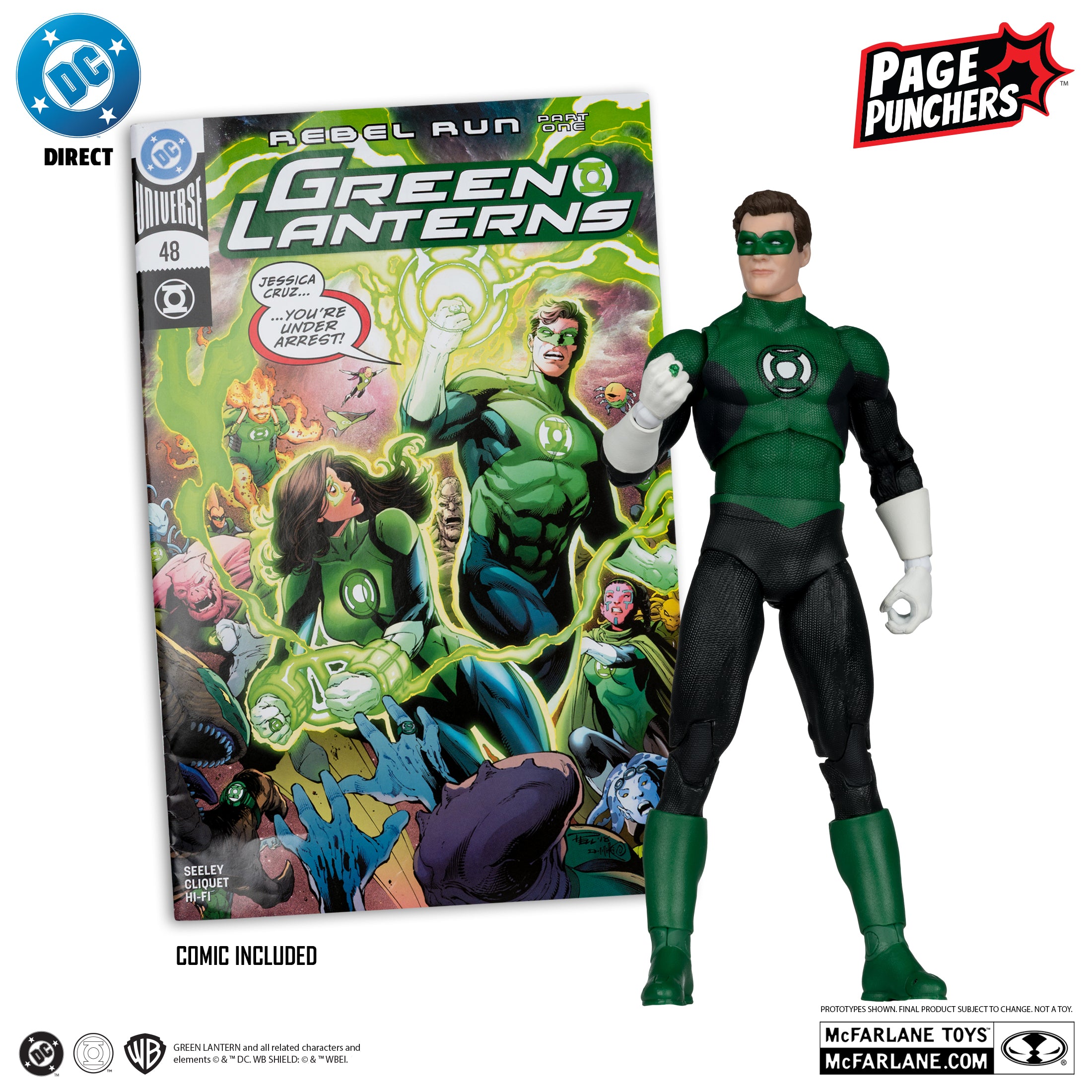 Mcfarlane DC Direct - Green Lantern Hal Jordan – Green Lanterns #48 with Comic (Page Punchers) Action Figure