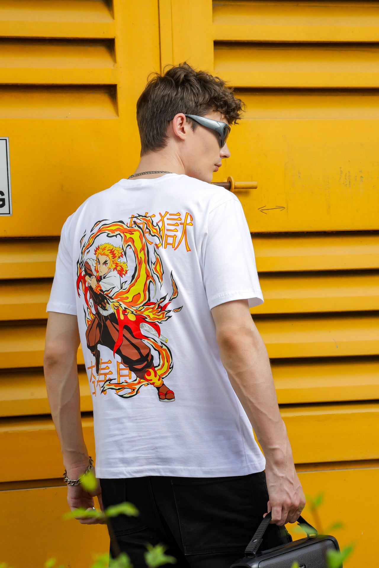 Nerd Arena x Mizuchi Clothing - Demon Slayer: Flame Hashira Rengoku White T-shirt