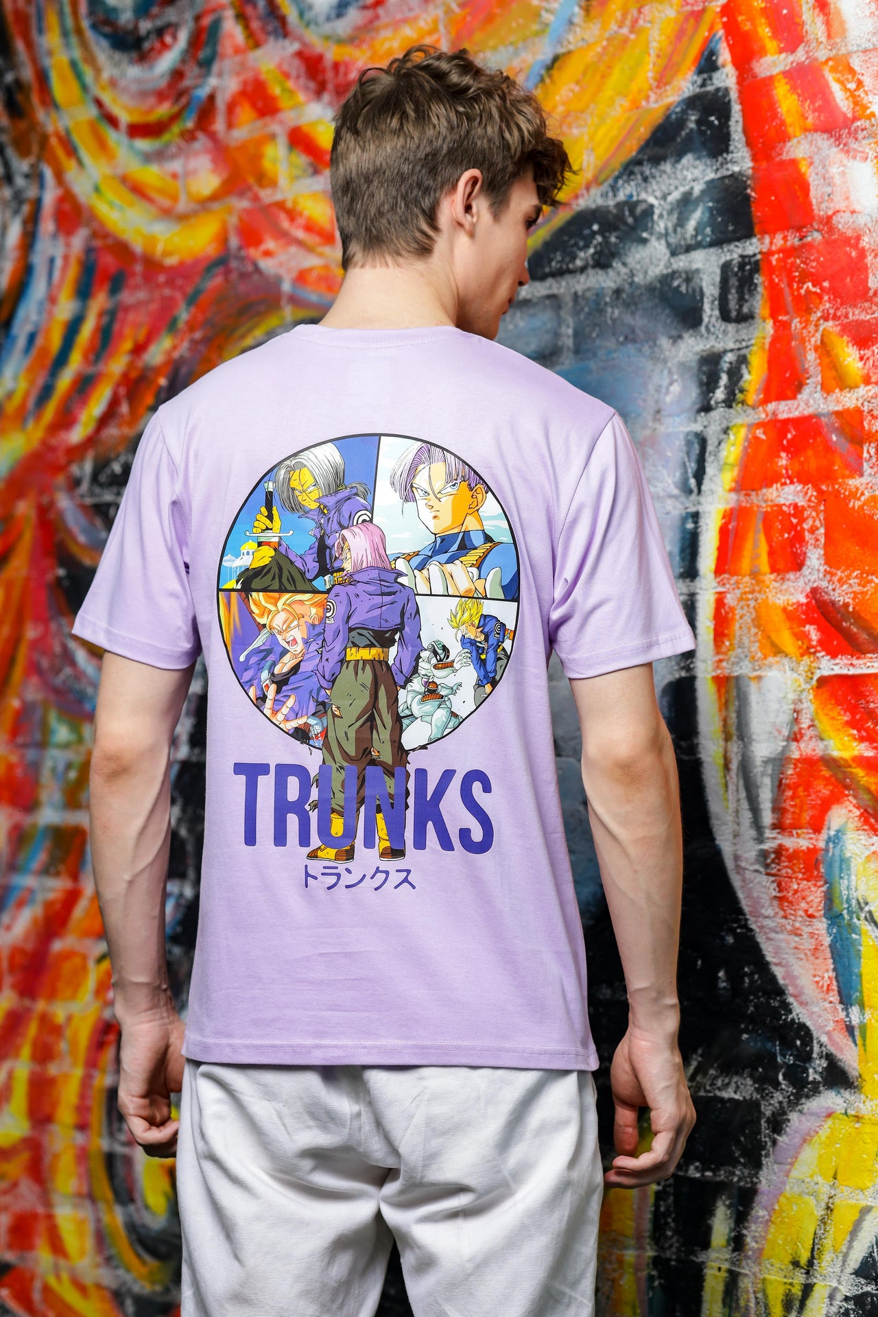 Nerd Arena x Mizuchi Clothing - Dragon Ball: Capsule Corp and Future Trunks Lavender T-shirt