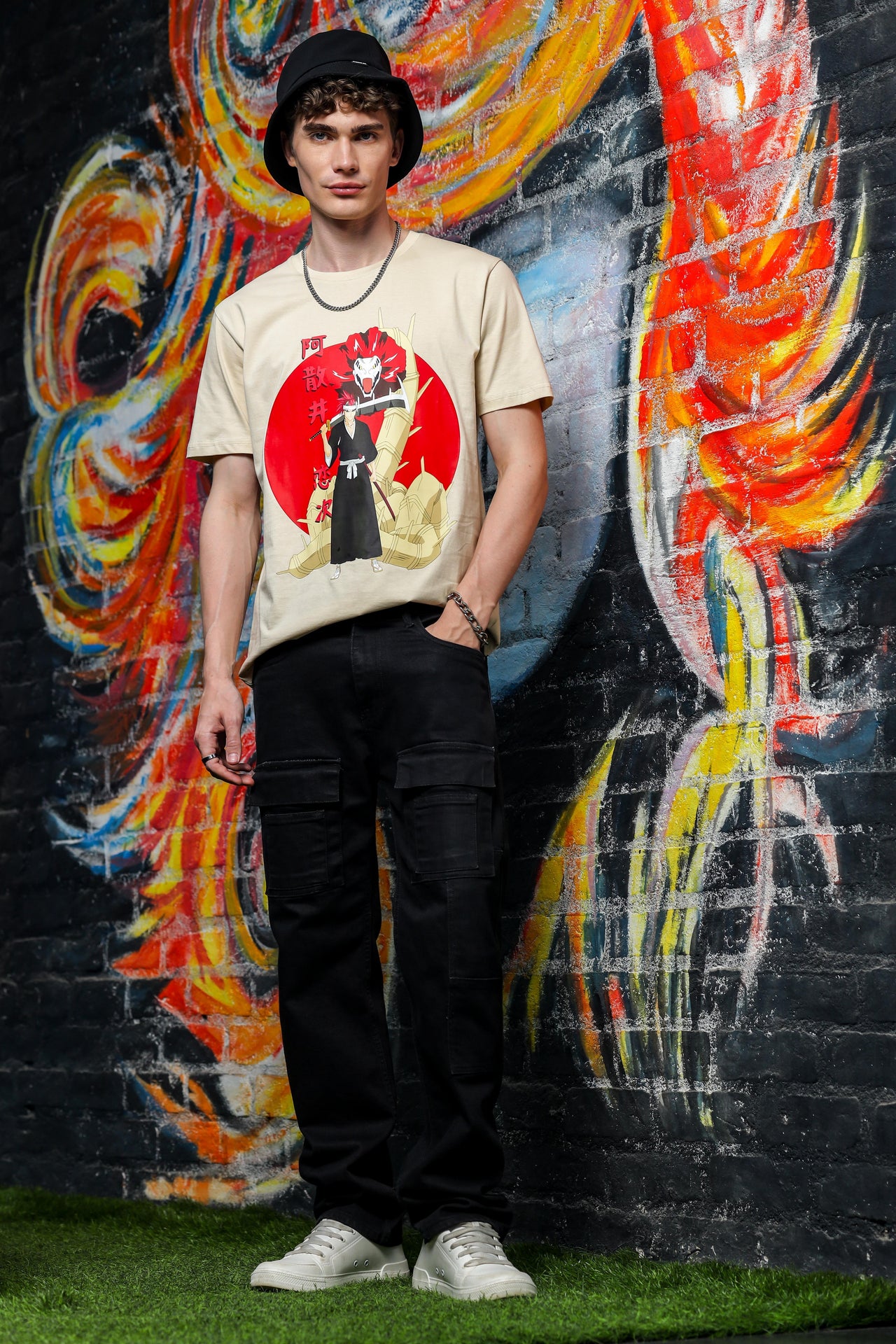 Nerd Arena x Mizuchi Clothing - Bleach: Renji Beige T-shirt