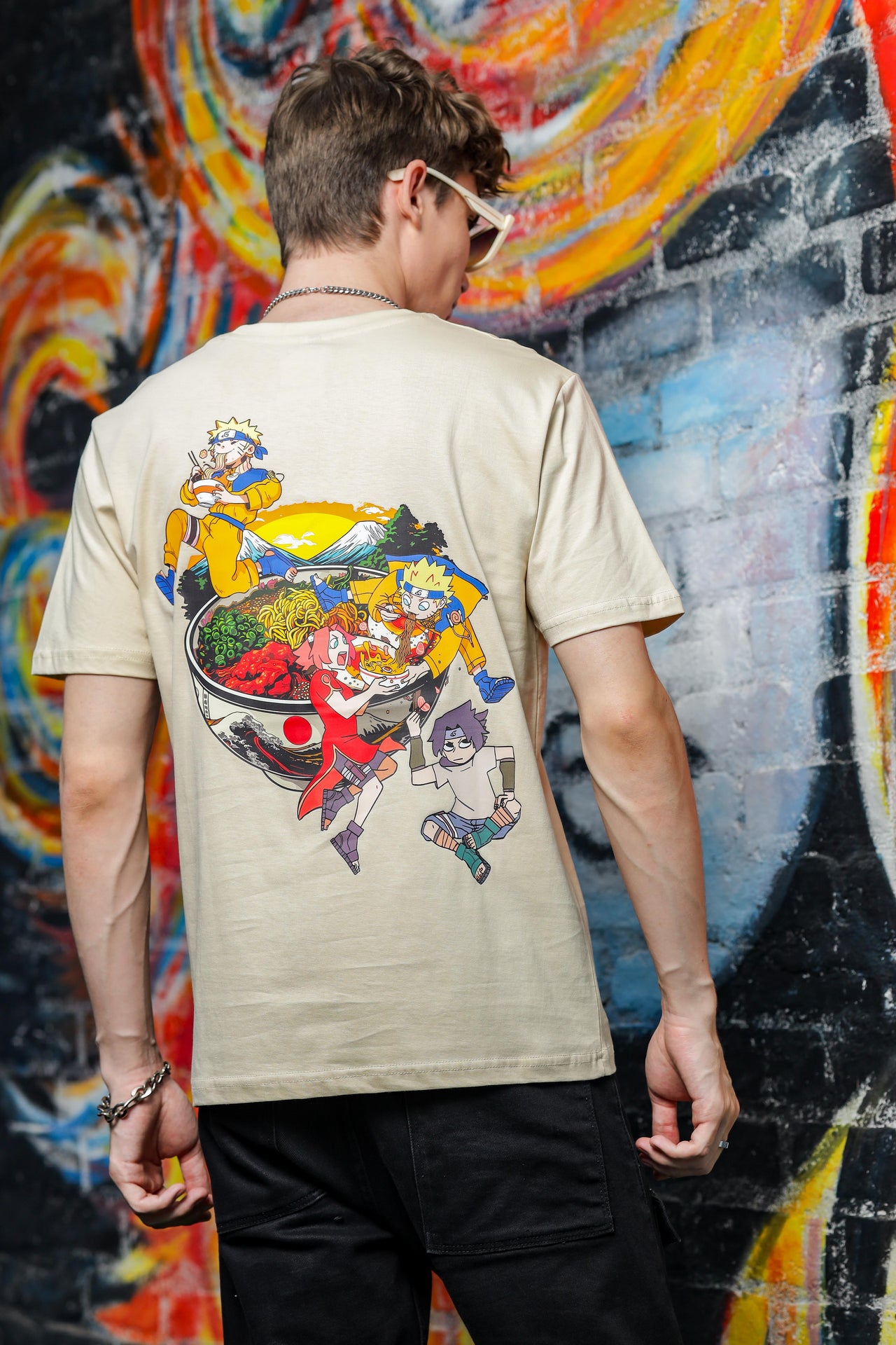 Nerd Arena x Mizuchi Clothing - Naruto: Team 7 Fun Beige T-shirt