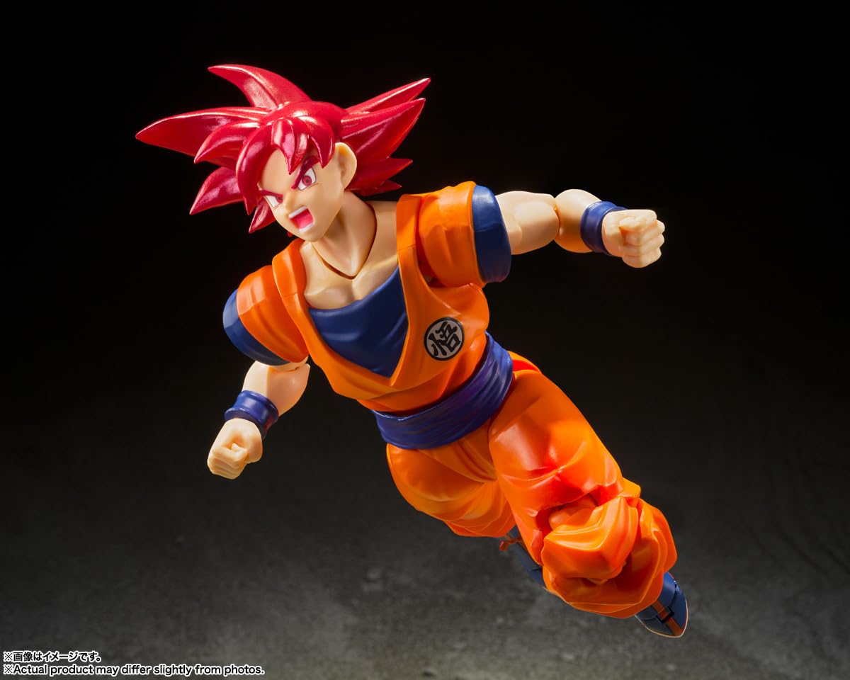 Bandai S.H.Figuarts: Dragon Ball Super – Super Saiyan God Son Goku (Saiyan God of Virtue) Action Figure