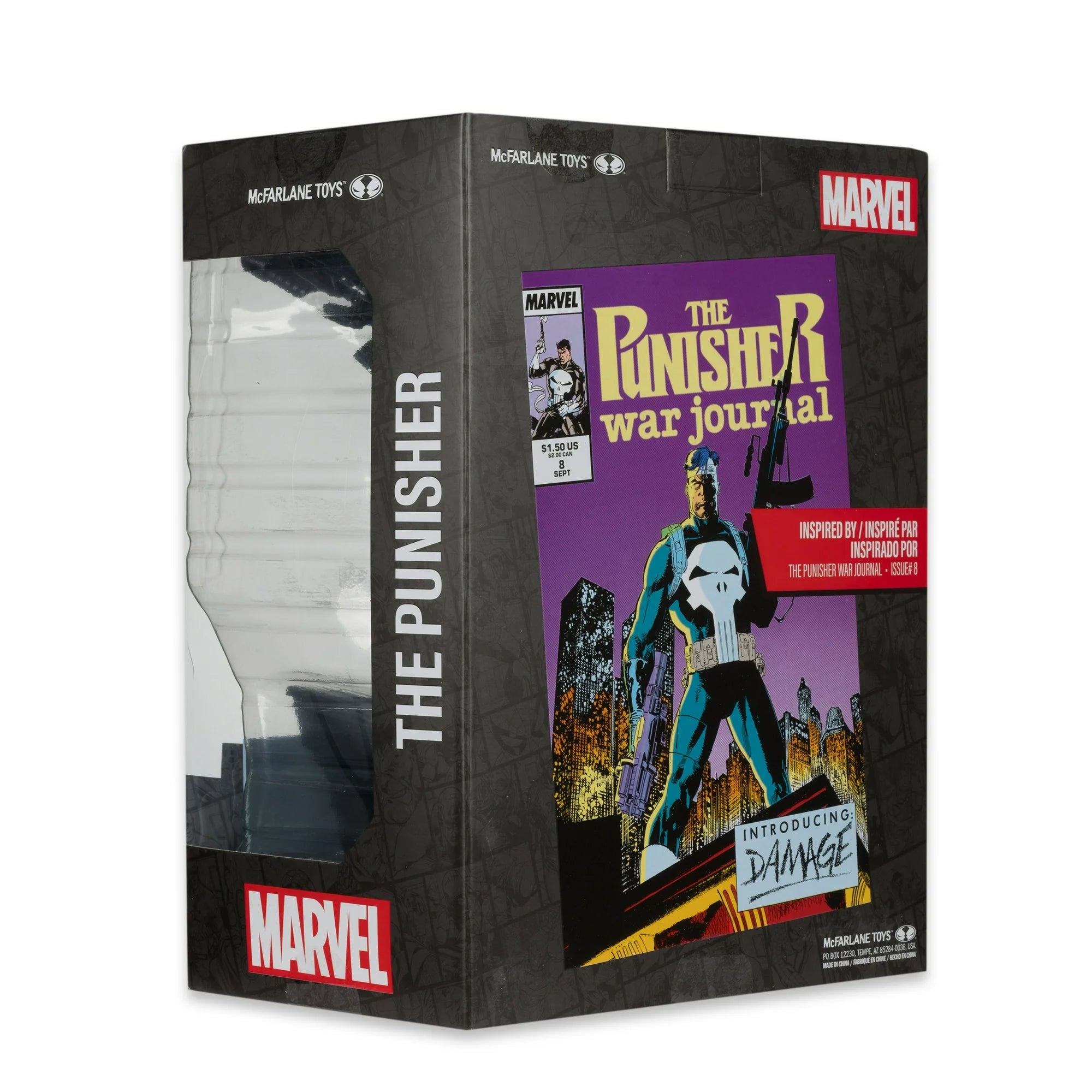 Mcfarlane Marvel Comics- : The Punisher War Journal #8 - The Punisher 1:6th Scale Collectible w/ Scene & Comic