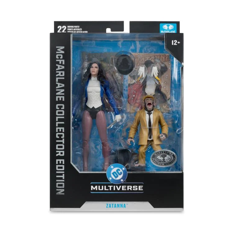 Mcfarlane DC Multiverse - (DC Classic) – Zatanna with Detective Chimp Collector Edition #53 Action Figure (Platinum)