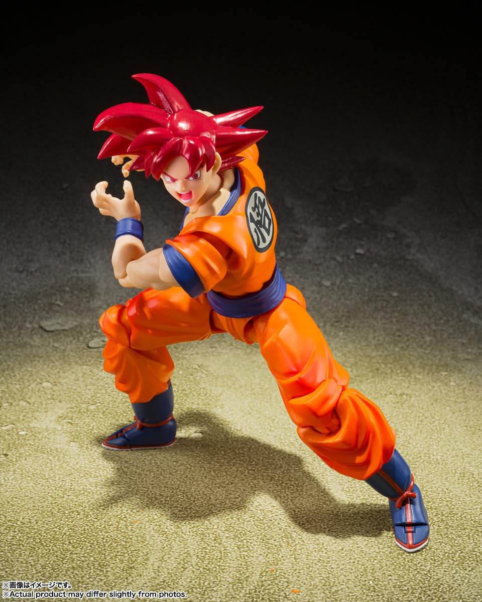 Bandai S.H.Figuarts: Dragon Ball Super – Super Saiyan God Son Goku (Saiyan God of Virtue) Action Figure