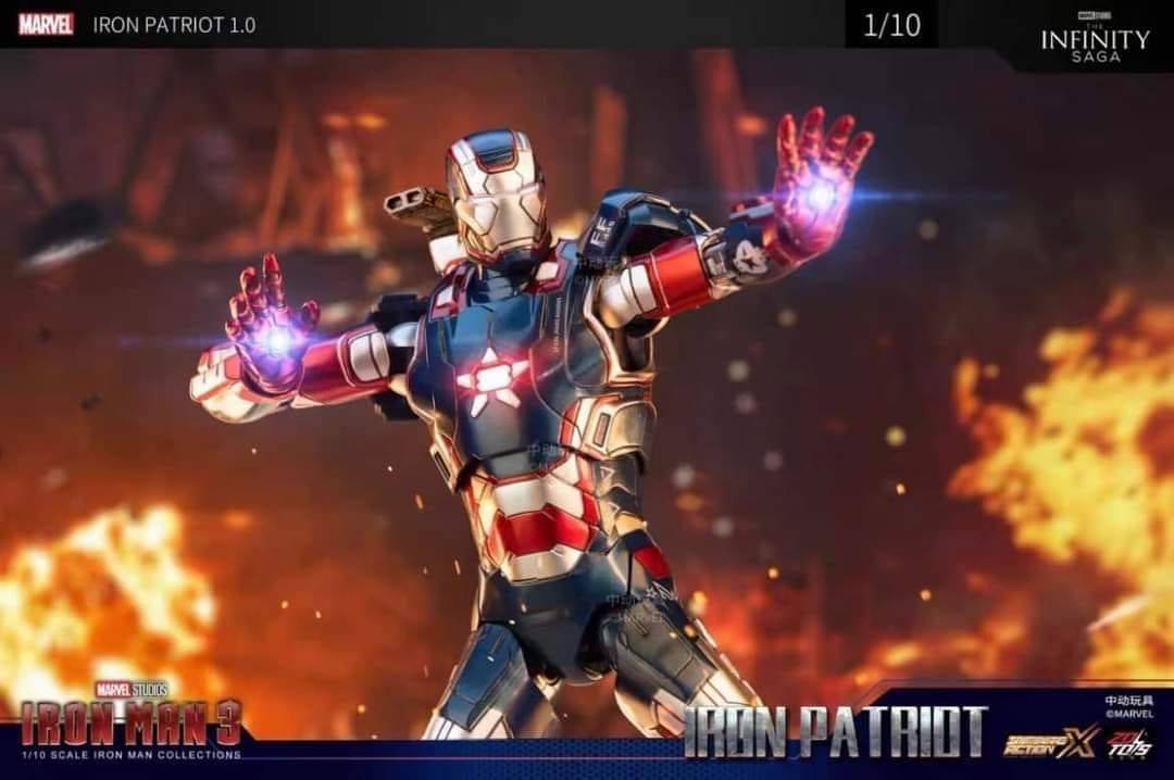 ZD Toys Iron Man - Iron man 3 (III) War Machine/Iron Patriot Action Figure ( No Light Up Function )