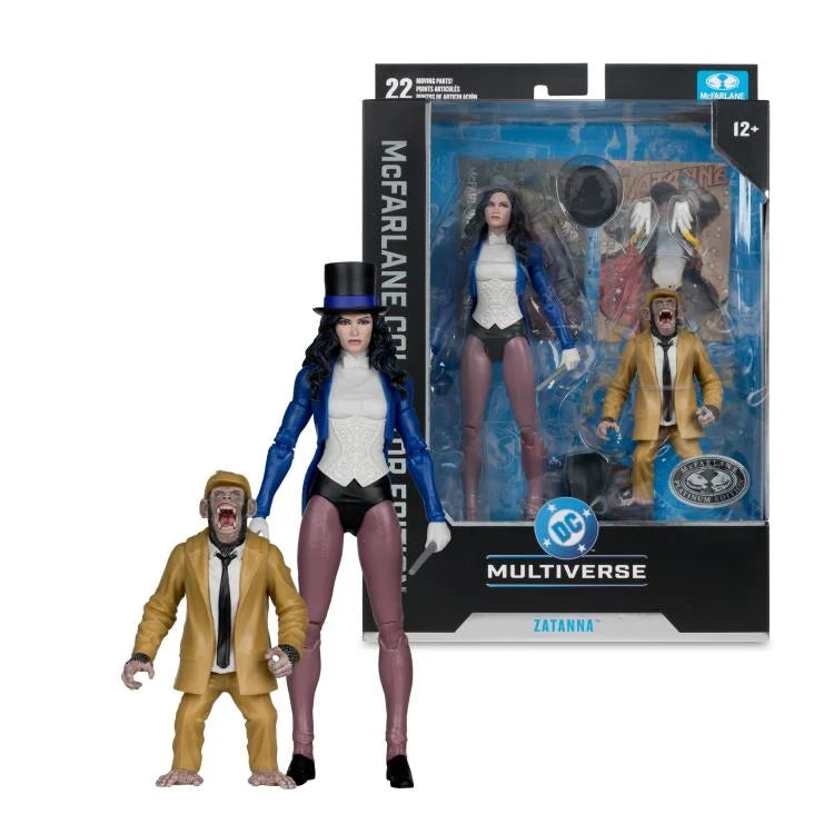 Mcfarlane DC Multiverse - (DC Classic) – Zatanna with Detective Chimp Collector Edition #53 Action Figure (Platinum)