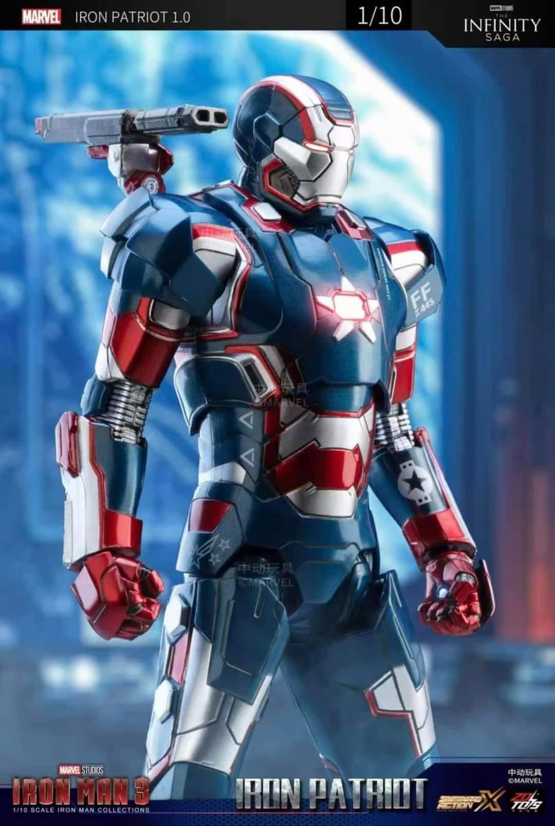 ZD Toys Iron Man - Iron man 3 (III) War Machine/Iron Patriot Action Figure ( No Light Up Function )