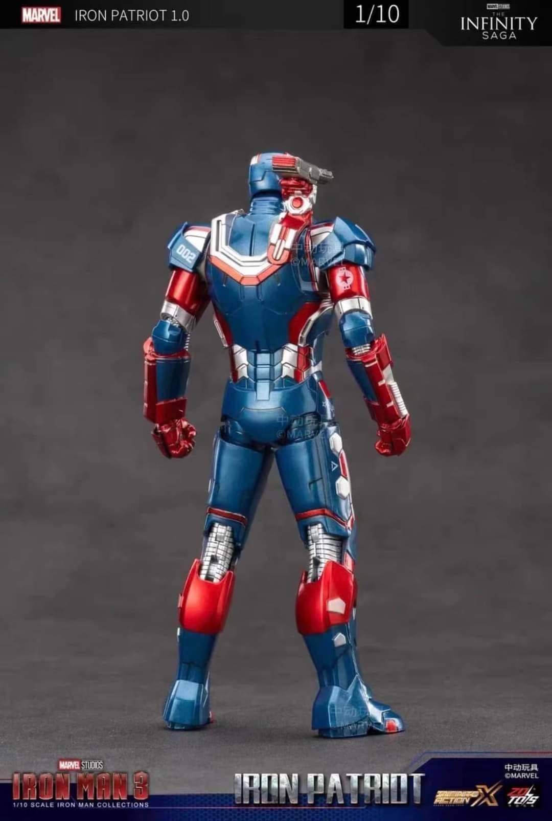 ZD Toys Iron Man - Iron man 3 (III) War Machine/Iron Patriot Action Figure ( No Light Up Function )