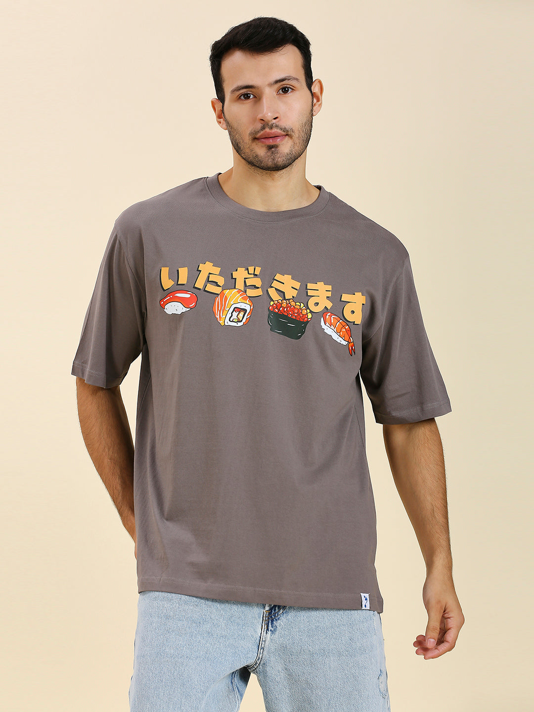 Mizuchi x Nerd Arena ‘Itadakimasu’ Oversized Premium T-Shirt – Charcoal Grey (Limited Edition)