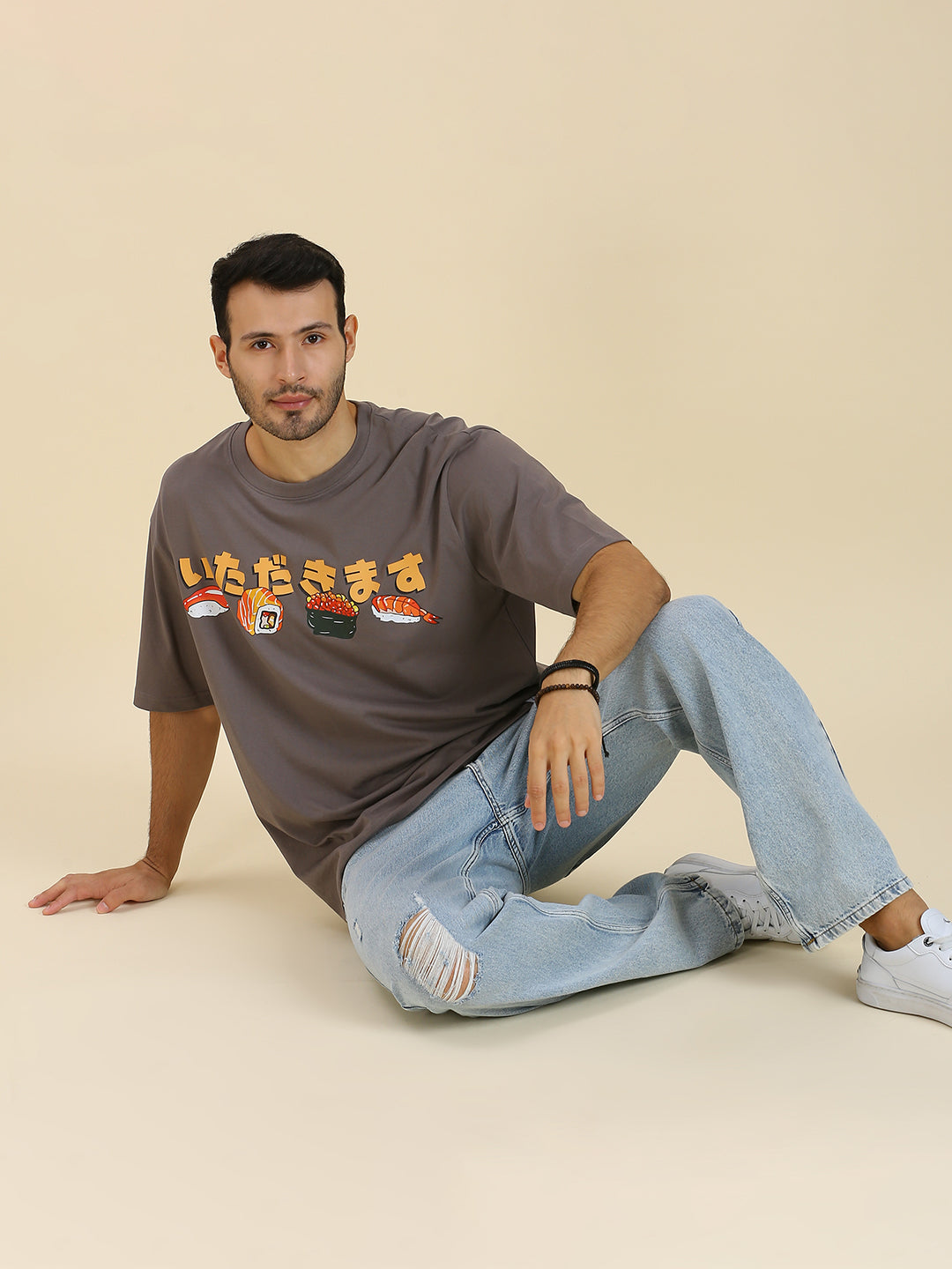 Mizuchi x Nerd Arena ‘Itadakimasu’ Oversized Premium T-Shirt – Charcoal Grey (Limited Edition)