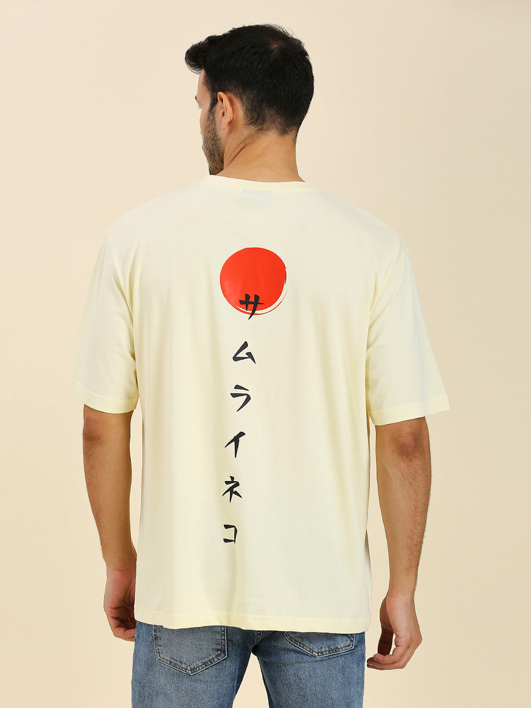 Mizuchi x Nerd Arena ‘Samurai Neko Gundan’ Oversized Premium T-Shirt – Pastel Lemon (Limited Edition)