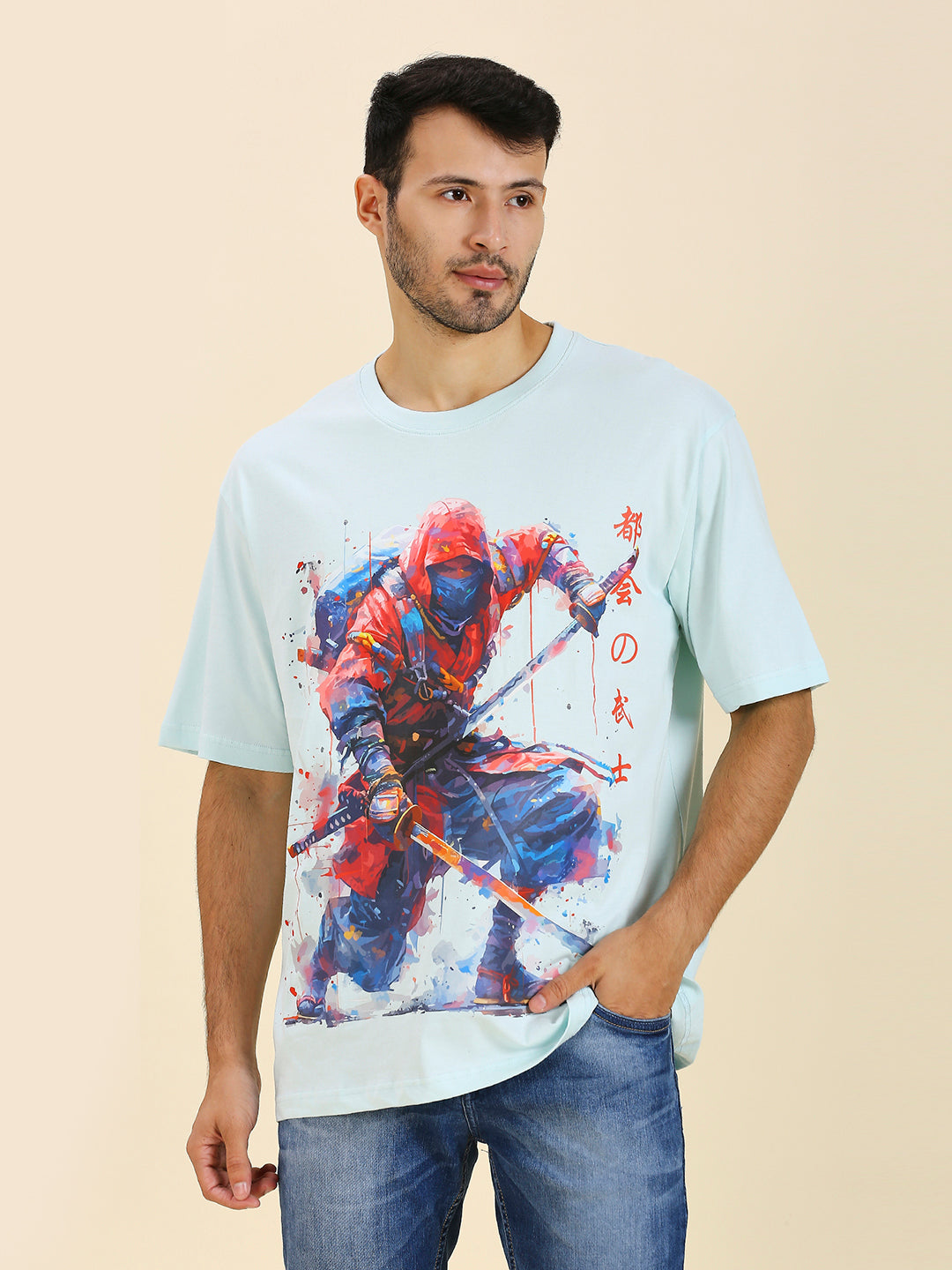Mizuchi x Nerd Arena ‘Aoi Kage’ Oversized Premium T-Shirt – Sky Blue (Limited Edition)