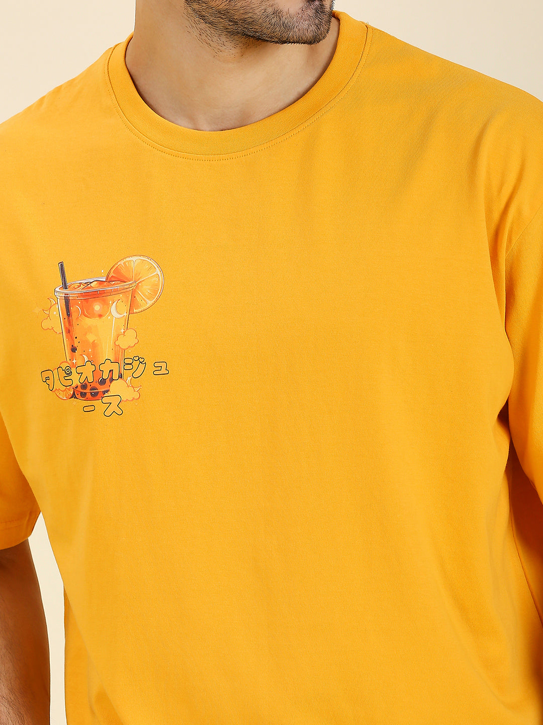 Mizuchi x Nerd Arena ‘Boba Pup’ Oversized Premium T-Shirt – Mustard Yellow (Limited Edition)