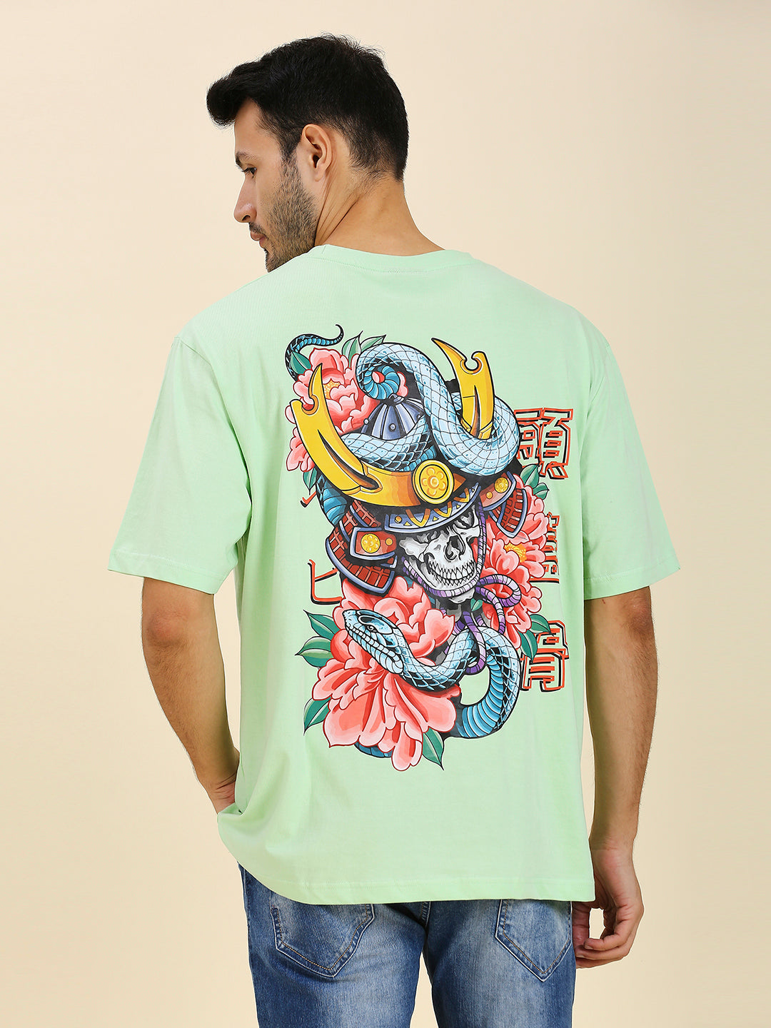 Mizuchi x Nerd Arena ‘Seishin no Tora’ Oversized Premium T-Shirt – Pastel Sea Green (Limited Edition)